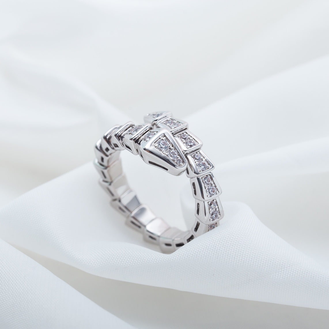 [Star Jewelry]SERPENTI RING SILVER DIAMOND PAVED 4MM