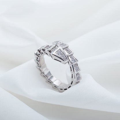 [Star Jewelry]SERPENTI RING SILVER DIAMOND PAVED 4MM