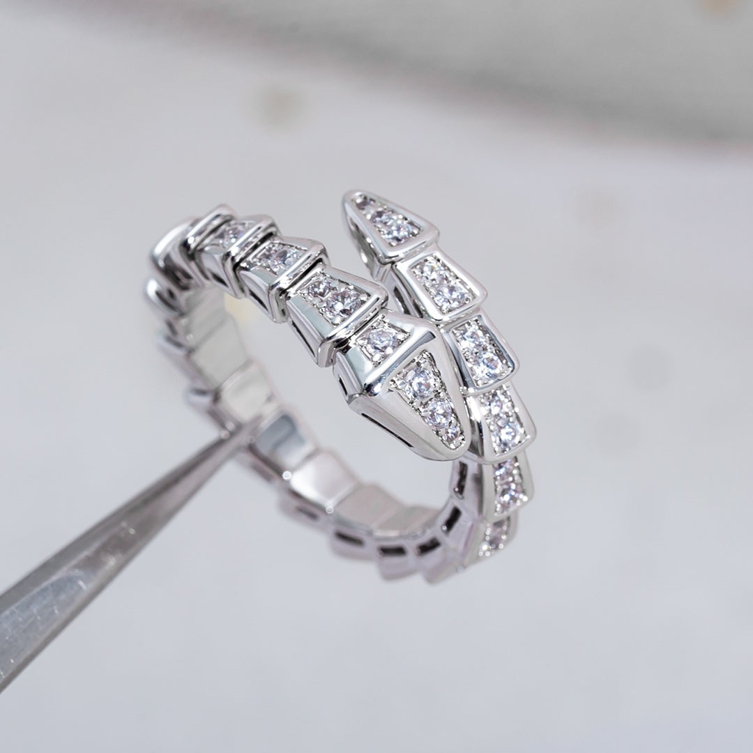 [Star Jewelry]SERPENTI RING SILVER DIAMOND PAVED 4MM