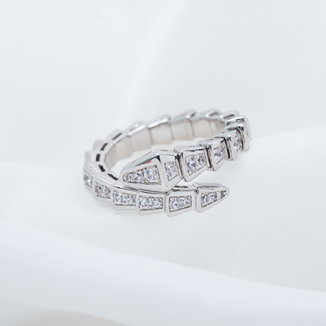 [Star Jewelry]SERPENTI RING SILVER DIAMOND PAVED 4MM