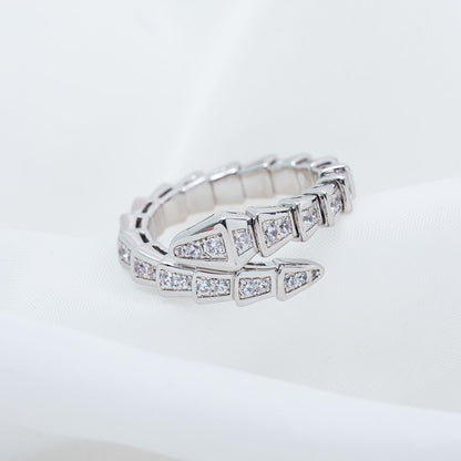 [Star Jewelry]SERPENTI RING SILVER DIAMOND PAVED 4MM