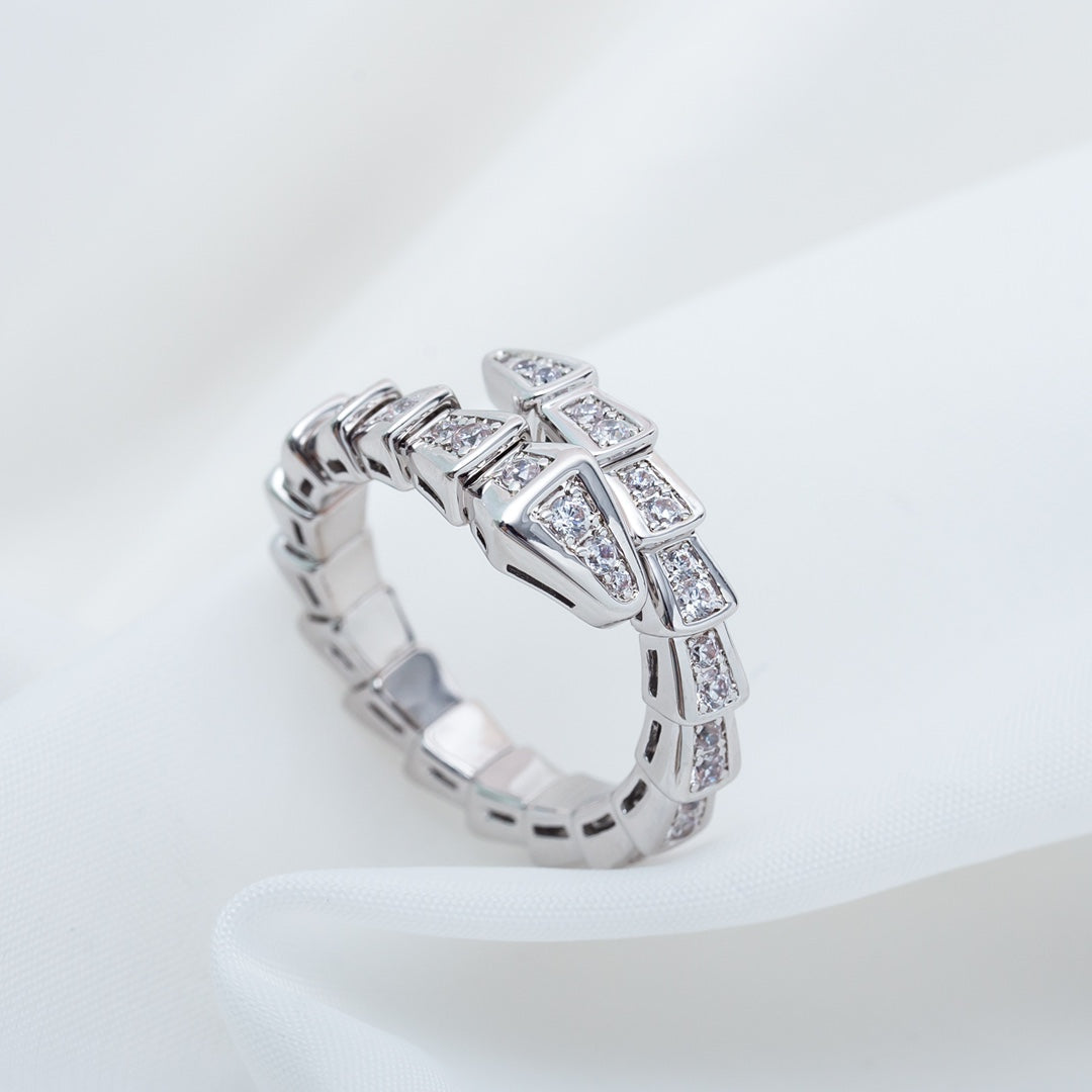 [Star Jewelry]SERPENTI RING SILVER DIAMOND PAVED 4MM