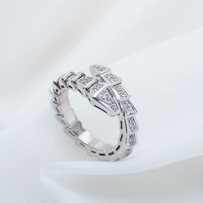 [Star Jewelry]SERPENTI RING SILVER DIAMOND PAVED 4MM