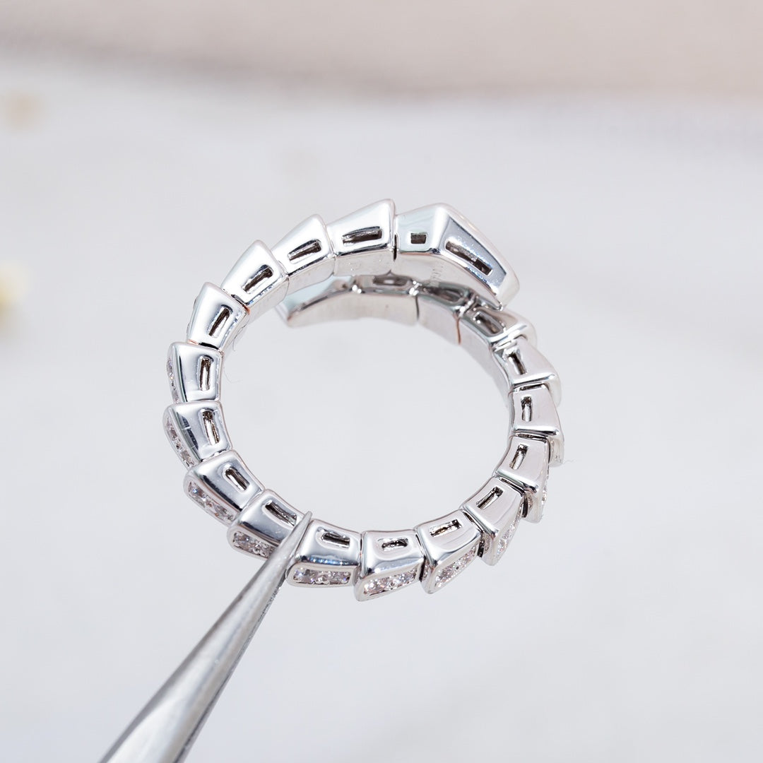 [Star Jewelry]SERPENTI RING SILVER DIAMOND PAVED 4MM