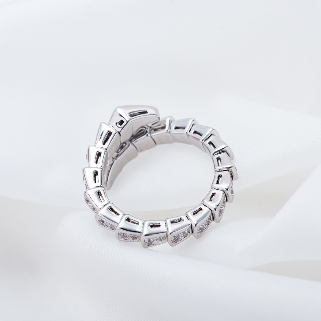 [Star Jewelry]SERPENTI RING SILVER DIAMOND PAVED 4MM