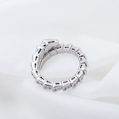 [Star Jewelry]SERPENTI RING SILVER DIAMOND PAVED 4MM