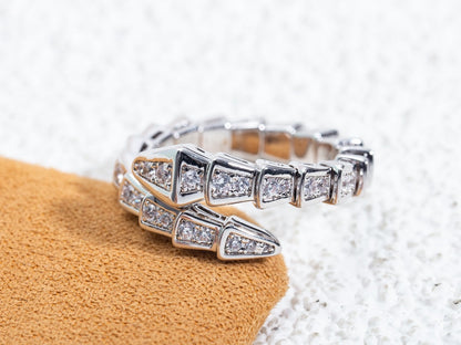 [Star Jewelry]SERPENTI RING SILVER DIAMOND PAVED 4MM