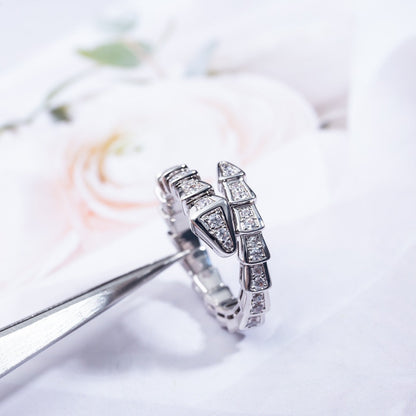 [Star Jewelry]SERPENTI RING SILVER DIAMOND PAVED 4MM