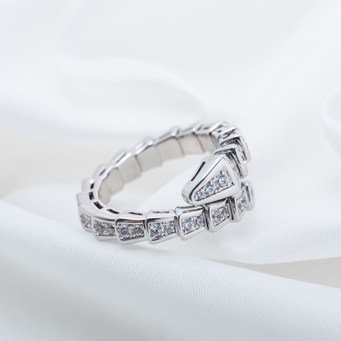 [Star Jewelry]SERPENTI RING SILVER DIAMOND PAVED 4MM