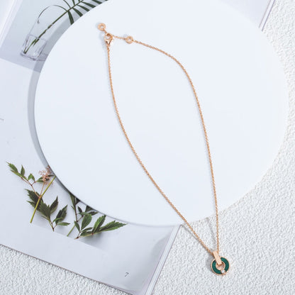 [Star Jewelry]GARI NECKLACE PINK GOLD MALACHITE