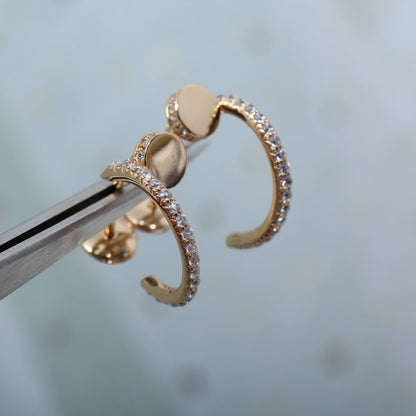 [Star Jewelry]JUSTE EARRINGS 12.75MM PINK GOLD DIAMOND
