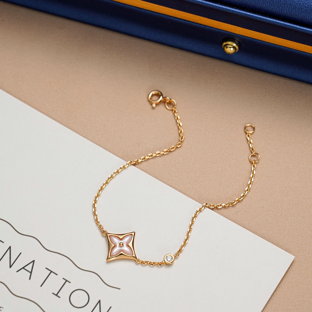 [Star Jewelry]STAR 1 DIAMOND PINK GOLD BRACELET