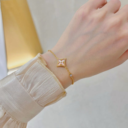 [Star Jewelry]STAR 1 DIAMOND PINK GOLD BRACELET