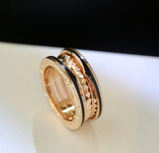 [Star Jewelry]ZERO 1 PINK GOLD BLACK CERAMIC RING