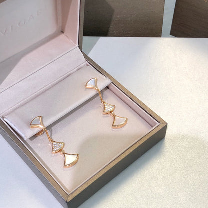 [Star Jewelry]DREAM EARRINGS 3 MOTIFS DIAMOND MOP PINK GOLD