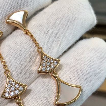 [Star Jewelry]DREAM EARRINGS 3 MOTIFS DIAMOND MOP PINK GOLD
