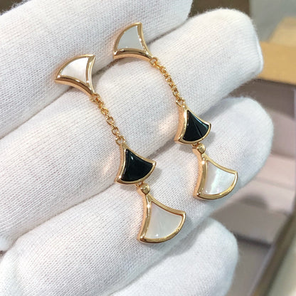 [Star Jewelry]DREAM EARRINGS 3 MOTIFS ONYX MOP PINK GOLD