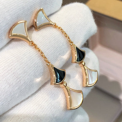 [Star Jewelry]DREAM EARRINGS 3 MOTIFS ONYX MOP PINK GOLD