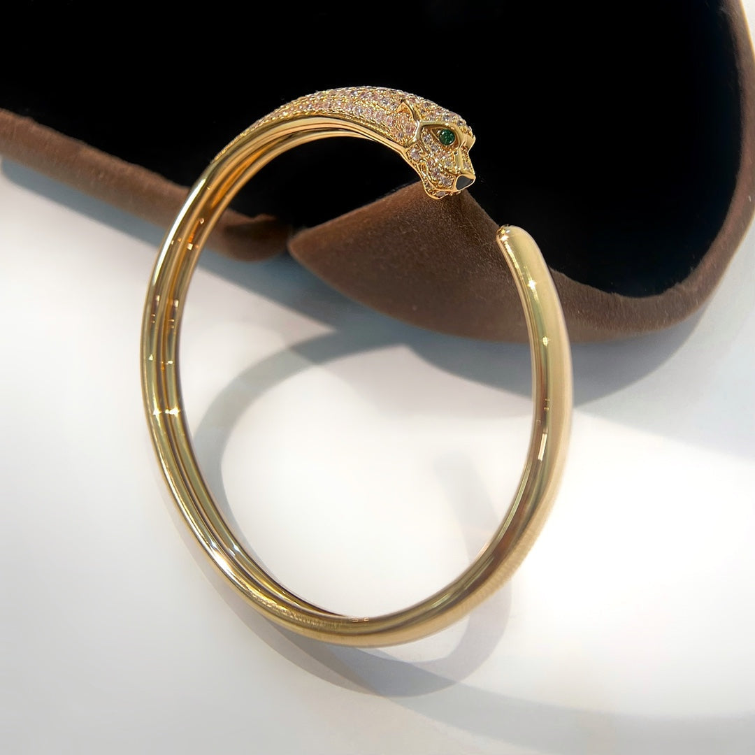 [Star Jewelry]PANTHERE GOLD DIAMOND OPEN BRACELET