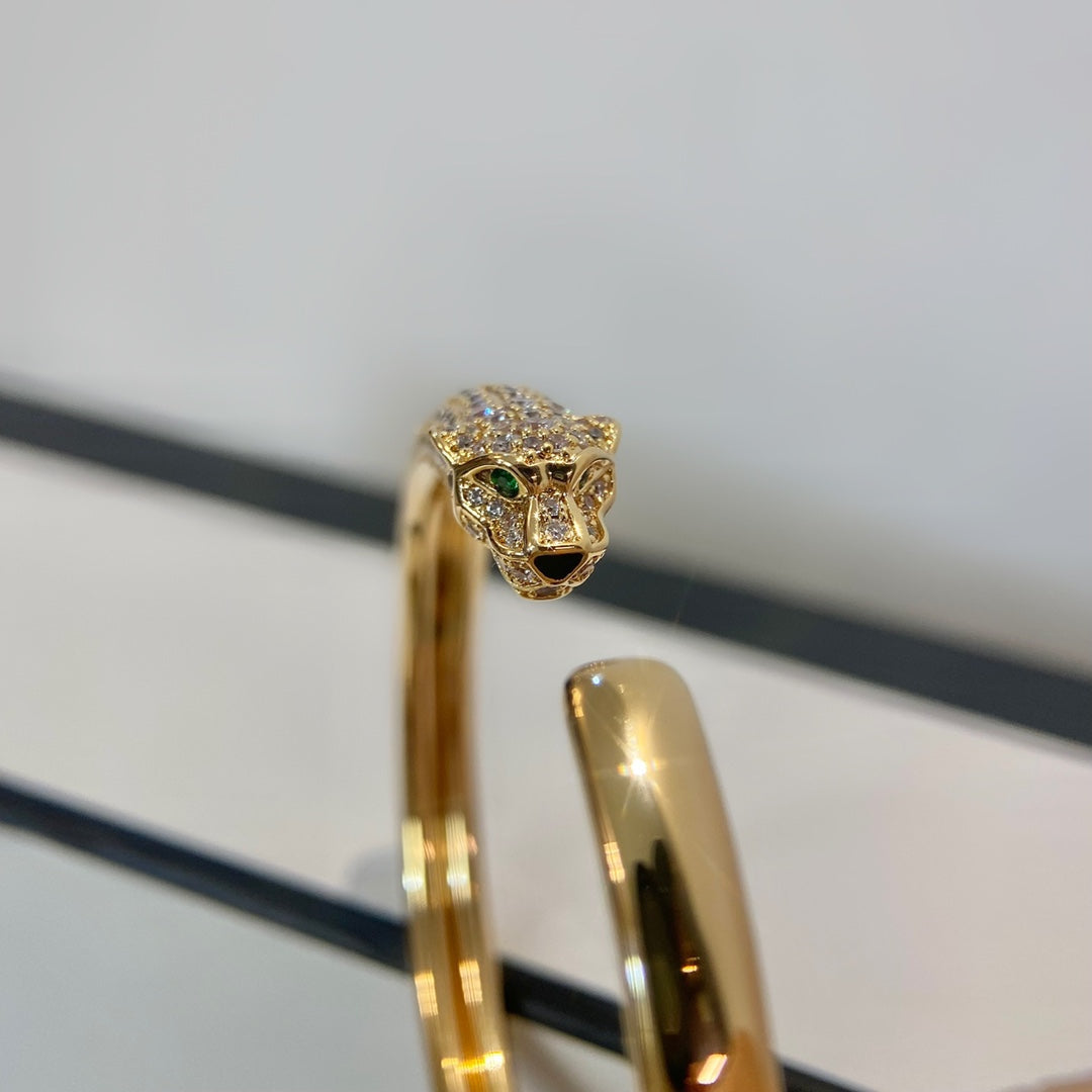 [Star Jewelry]PANTHERE GOLD DIAMOND OPEN BRACELET
