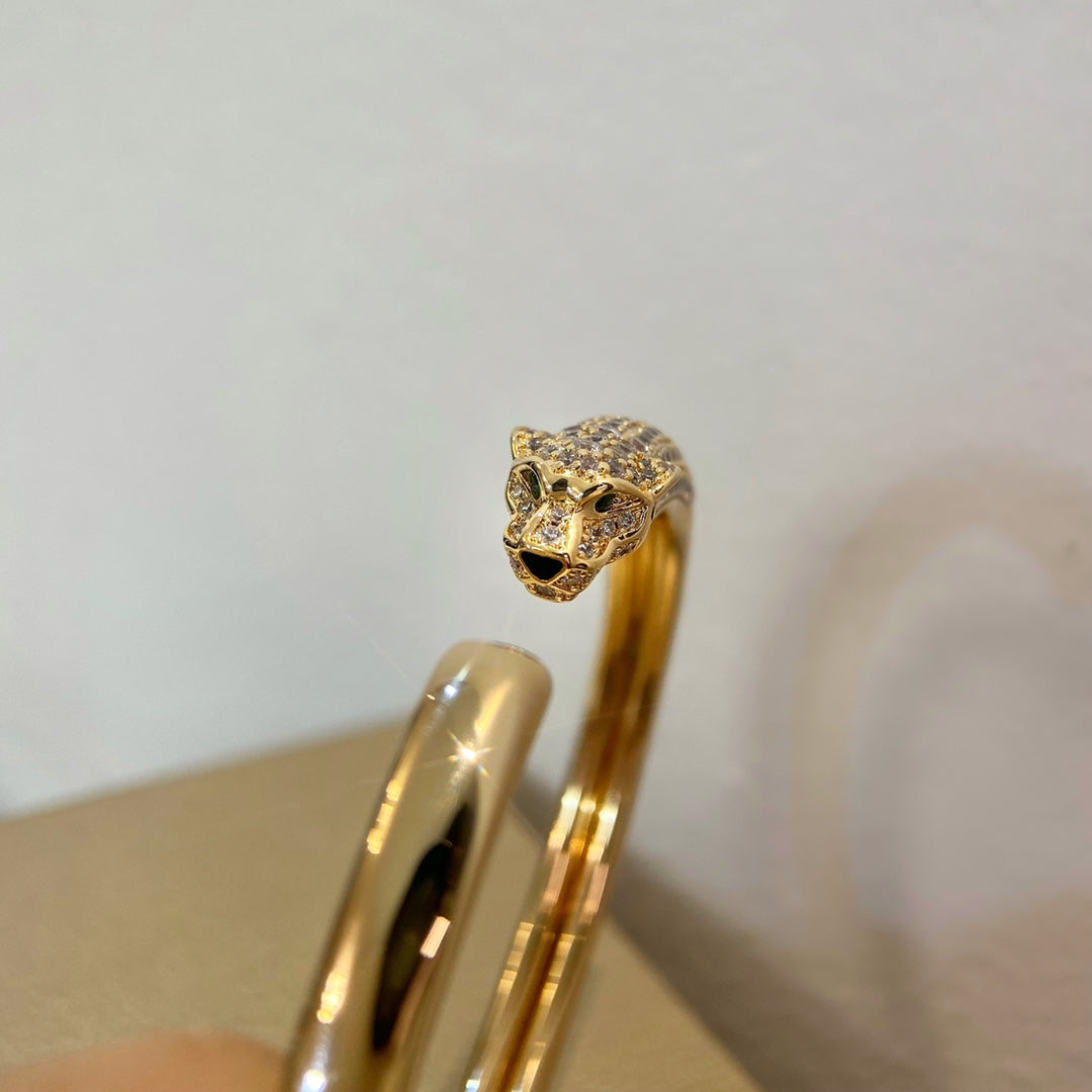 [Star Jewelry]PANTHERE GOLD DIAMOND OPEN BRACELET