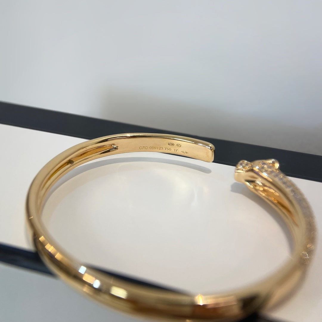 [Star Jewelry]PANTHERE GOLD DIAMOND OPEN BRACELET