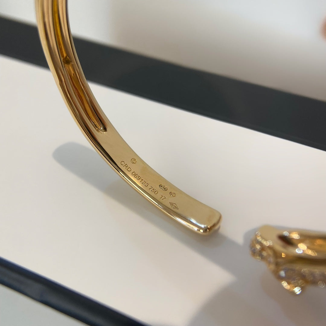 [Star Jewelry]PANTHERE GOLD DIAMOND OPEN BRACELET