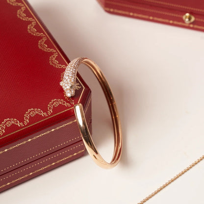 [Star Jewelry]PANTHERE ROSE GOLD DIAMOND OPEN BRACELET