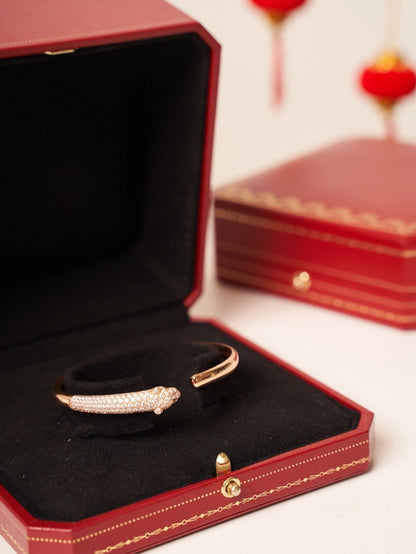 [Star Jewelry]PANTHERE ROSE GOLD DIAMOND OPEN BRACELET