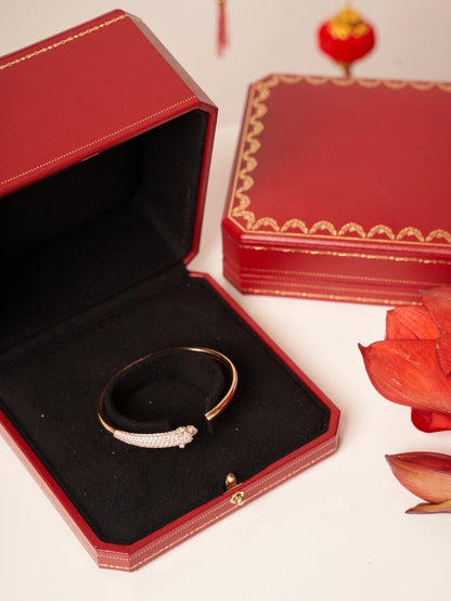 [Star Jewelry]PANTHERE ROSE GOLD DIAMOND OPEN BRACELET
