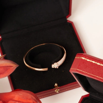 [Star Jewelry]PANTHERE ROSE GOLD DIAMOND OPEN BRACELET