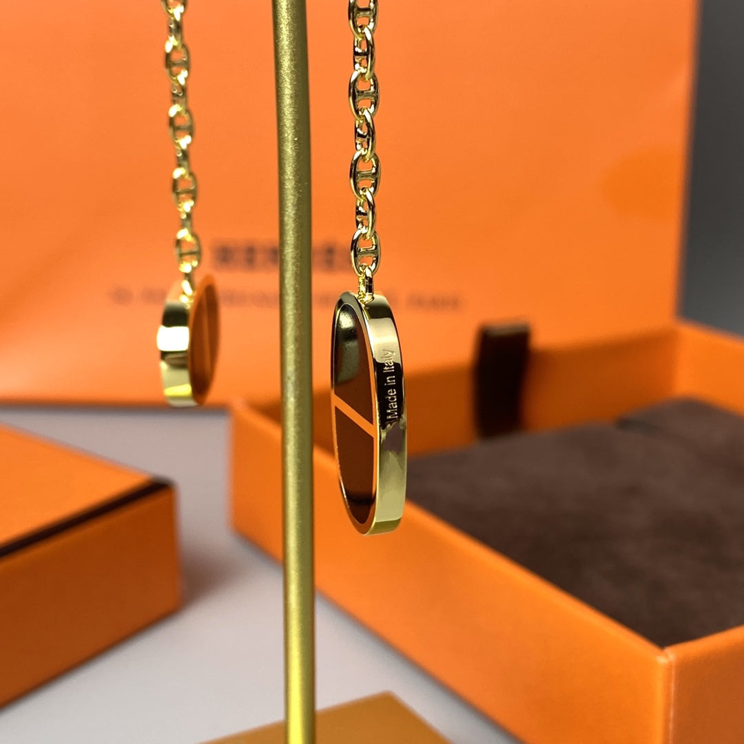 [Star Jewelry]CHAINE VERSO BLACK CERAMIC EARRINGS