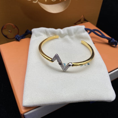 [Star Jewelry]VOLTE UPSITE DOWN DIAMOND GOLD OPEN BRACELET