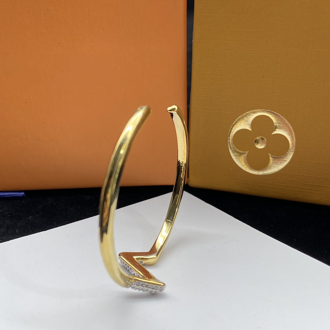 [Star Jewelry]VOLTE UPSITE DOWN DIAMOND GOLD OPEN BRACELET