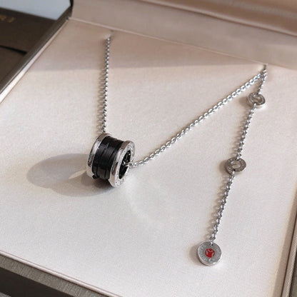 [Star Jewelry]ZERO 1 BLACK CERAMIC SILVER NECKLACE