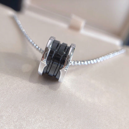 [Star Jewelry]ZERO 1 BLACK CERAMIC SILVER NECKLACE