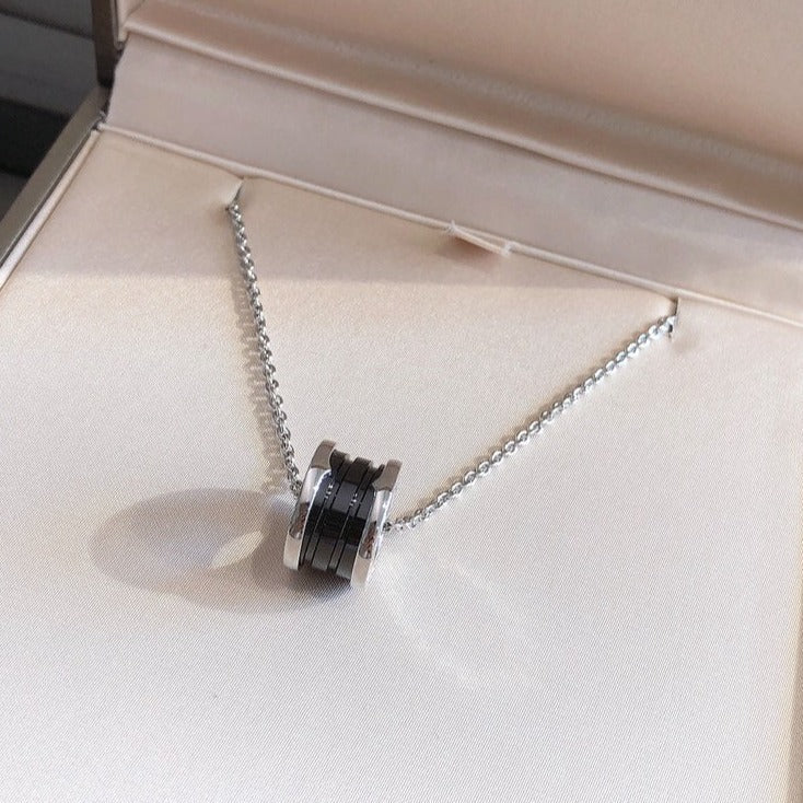 [Star Jewelry]ZERO 1 BLACK CERAMIC SILVER NECKLACE