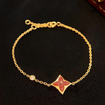 [Star Jewelry]COLOR STAR CARNELIAN PINK GOLD DIAMOND BRACELET
