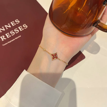 [Star Jewelry]COLOR STAR CARNELIAN PINK GOLD DIAMOND BRACELET