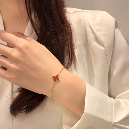 [Star Jewelry]COLOR STAR CARNELIAN PINK GOLD DIAMOND BRACELET