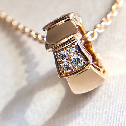 [Star Jewelry]SERPENTI PEDANT DIAMOND PINK GOLD NECKLACE