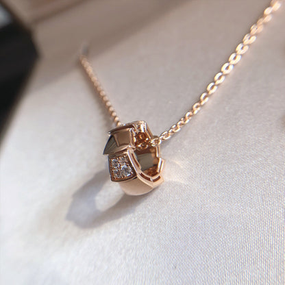[Star Jewelry]SERPENTI PEDANT DIAMOND PINK GOLD NECKLACE