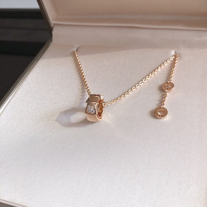 [Star Jewelry]SERPENTI PEDANT DIAMOND PINK GOLD NECKLACE