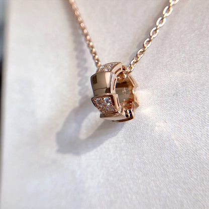 [Star Jewelry]SERPENTI PEDANT DIAMOND PINK GOLD NECKLACE