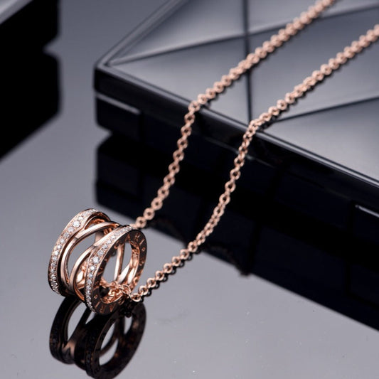 [Star Jewelry]ZERO 1 PINK GOLD DIAMOND OPEN NECKLACE
