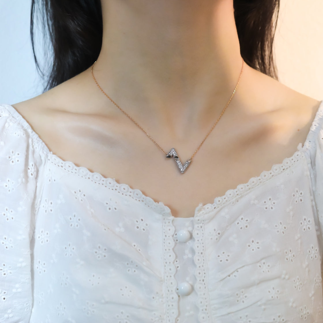[Star Jewelry]VOLT SILVER DIAMOND PEDANT NECKLACE