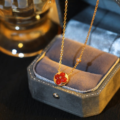 [Star Jewelry]SUN PEDANT PINK GOLD 1 DIAMOND NECKLACE