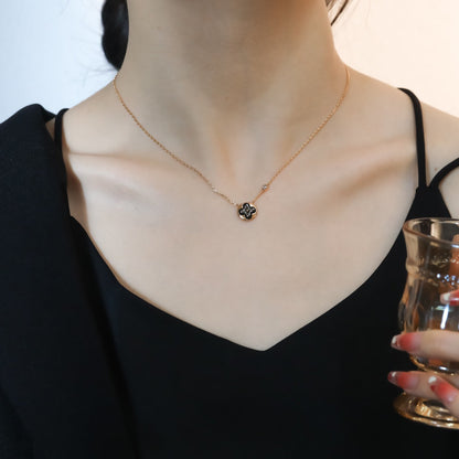 [Star Jewelry]SUN PEDANT PINK GOLD 1 DIAMOND NECKLACE