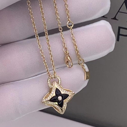 [Star Jewelry]STAR PEDANT PINK GOLD DIAMOND NECKLACE