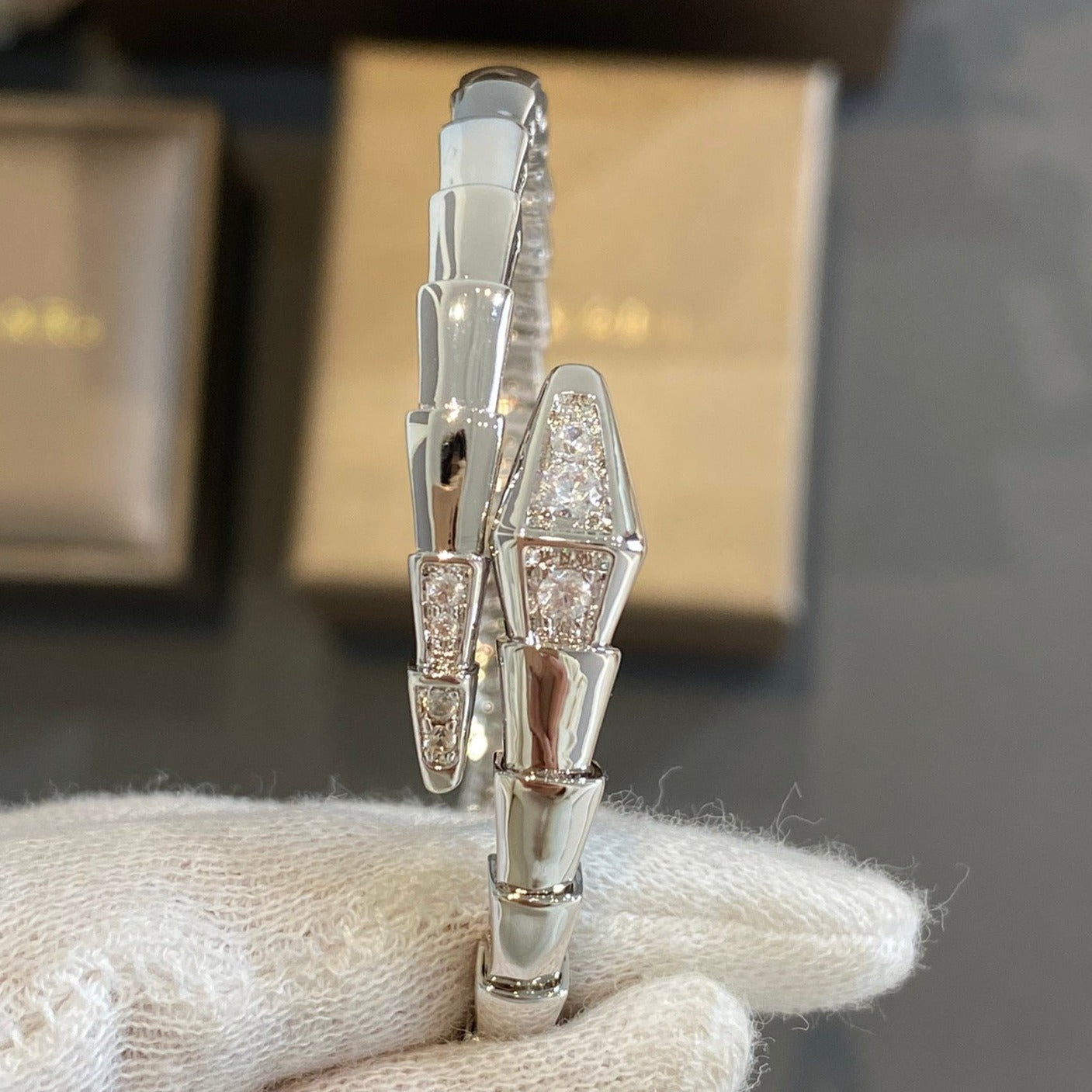 [Star Jewelry]SERPENTI BRACELET DIAMONDS SILVER